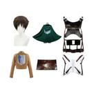 Conjunto Completo De Fantasia Cosplay De Anime AOT: Levi Ackerman, Mikasa Ackerman, Eren Jaeger,