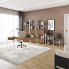 Conjunto Completo para Escritório 7 Peças com Mesa Escrivaninha Linha Industrial Kappesberg