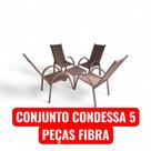 Conjunto Condessa 5 peças FIBRA jardim área sala terraço