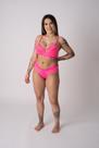 Conjunto Confort Rosa Neon com Barra de Elástico em Renda e Microfibra