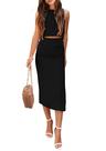 Conjunto Coordenado PRETTYGARDEN Saia Midi Preta M