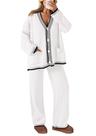 Conjunto Coordenado PRETTYGARDEN Suéter Cardigan Branco Tamanho P