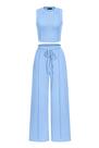 Conjunto Coordinado PRETTYGARDEN Top Corto de Tirantes Veraniego Azul Claro M
