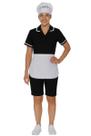 Conjunto copeira camisete + bermuda + avental e touca