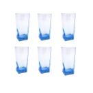 Conjunto Copo de Vidro Azul 320ml Design Único e Sofisticado Praticasa