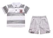 Conjunto Corinthians Infantil Polo e Bermuda Oficial