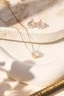 Conjunto Coroa Brinco e Colar - Banho de Ouro 18k