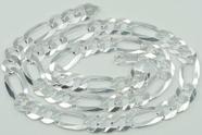 Conjunto Corrente 70cm E Pulseira 3x1 Grossa Prata 925