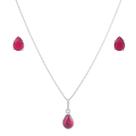 Conjunto Corrente Colar 60cm Gota Brincos Em Prata 925
