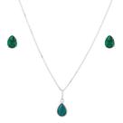 Conjunto Corrente Colar Gargantilha Veneziana 40cm Gota Brincos De Prata 925