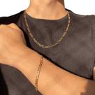 Conjunto Corrente Cordão + Folheado Ouro 18k Masculino TamG Conjunto Corrente Cordão + Folheado Ouro 18k Masculino TamG