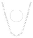 Conjunto Corrente E Pulseira De Elos De Coração