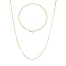 Conjunto Corrente E Pulseira Feminina Elo Português Ouro 18k