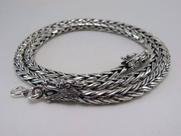 Conjunto Corrente E Pulseira Grossa 6mm Bali Prata 925