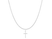 Conjunto Corrente + Pingente Crucifixo 60cm Modelo Trançado Baiano De Prata 925 Legítima