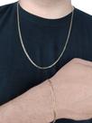 Conjunto Corrente + Pulseira Grumet Dourada Fininha D40