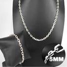 Conjunto Correte 60cm e Pulseira Masculina Cadeado Italiana 5mm Em Prata 925