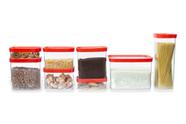 Conjunto Cozinha 8 Potes Herméticos - Vermelho