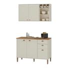 Conjunto Cozinha Tunísia 120cm 5 Portas com Aéreo e Balcão