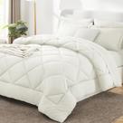Conjunto CozyLux para Cama Queen 7 Piezas en Bolsa Color Marfil de Microfibra