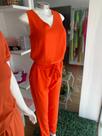 Conjunto Crepe, cor laranja, tam P