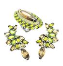 Conjunto Cristais Peridoto E Fumée Banho Ródio 4238 4239
