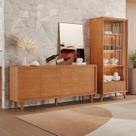 Conjunto Cristaleira 2 Portas de Vidro com Buffet 4 Portas Delux 100% MDF Prime Conjunto Cristaleira 2 Portas de Vidro com Buffet 4 Portas Delux 100% MDF Prime