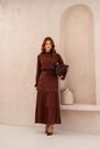 Conjunto cristina viscolinho saia marrom