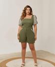 Conjunto Crooped e shorts Plus size cor única tamanho 48