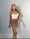 Conjunto Cropeed Saia Fenda Com Bojo Novidade