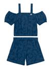Conjunto Cropped Brandili 36226 Infantil Estampado Algodão T. 04/12