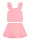 Conjunto Cropped Brandili 36255 Infantil Shorts Saia Algodão T. 01/03