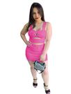 Conjunto Cropped Decote de Amarrar Short Saia Conjunto Cropped Decote de Amarrar Short Saia