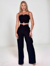 Conjunto cropped e calça alfaiataria
