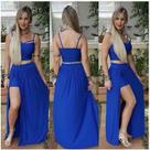 Conjunto Cropped E Saia Longa Fenda Lateral Viscolycra!