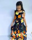 Conjunto cropped e saia longa frutas