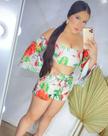 Conjunto cropped e short estampado