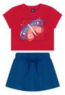 Conjunto Cropped e Short-Saia Bee Loop