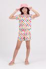 Conjunto Cropped Infantil Poliplex Quadriculado Off