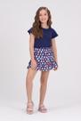 Conjunto Cropped Infantil Saia Rodada Marinho