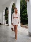 Conjunto cropped manga longa e saia de tweed cod2057