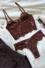 Conjunto Cropped Rendado Paloma Com Renda Chantilly Cor:CappuccinoTamanho:M