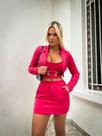Conjunto cropped saia blazer