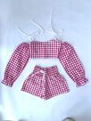 Conjunto cropped +short Vichy