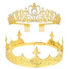 Conjunto Crown VELSCRUN para homens e mulheres, tiaras King Queen, 2 peças Conjunto Crown VELSCRUN para homens e mulheres, tiaras King Queen, 2 peças
