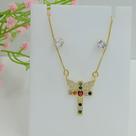 Conjunto Cruz Folheado a Ouro 100407