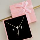Conjunto Cruz Folheado a Ouro 100408 Conjunto Cruz Folheado a Ouro 100408