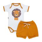 Conjunto Curto Bebê Estampa Leãozinho Safari Verão Caramelo Conjunto Curto Bebê Estampa Leãozinho Safari Verão Caramelo