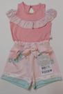 Conjunto Curto Bebê Menina Estampado Le Bhua / Paraiso 13734
