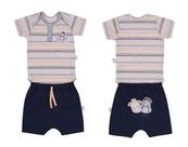Conjunto Curto Bebê Menino Estampado Le Bhua / Paraiso 13708